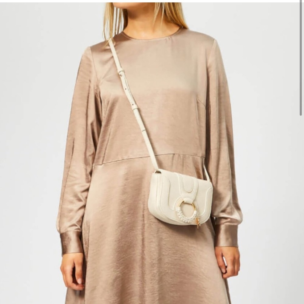 See by Chloe cream mini Hana crock-embossed cross body bag handbag like new!